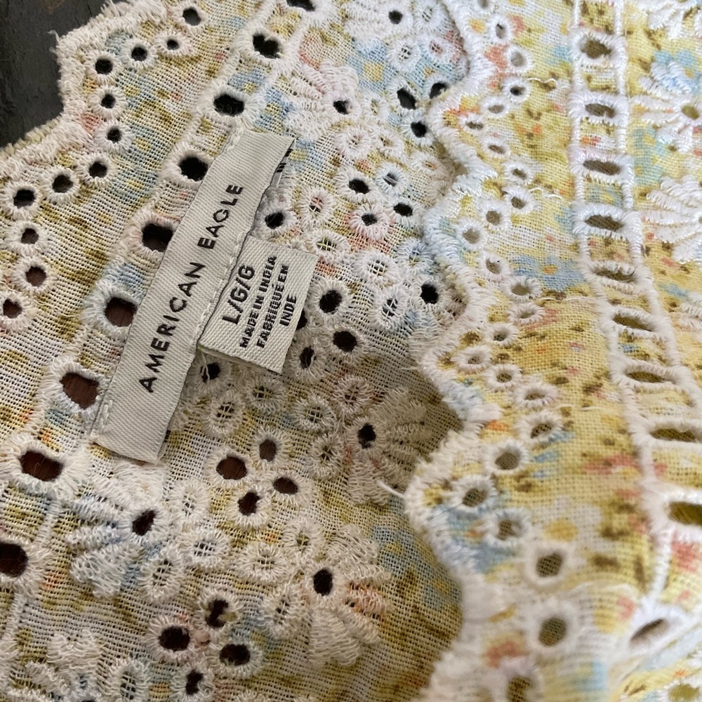 American Eagle Floral Garden Party Tiered Mini Dress - Picture 9 of 10